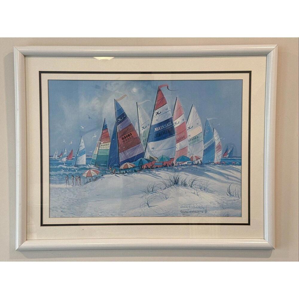Richard E. Williams Hand signed Beach Sailboats Sail Destin Florida 131/1000